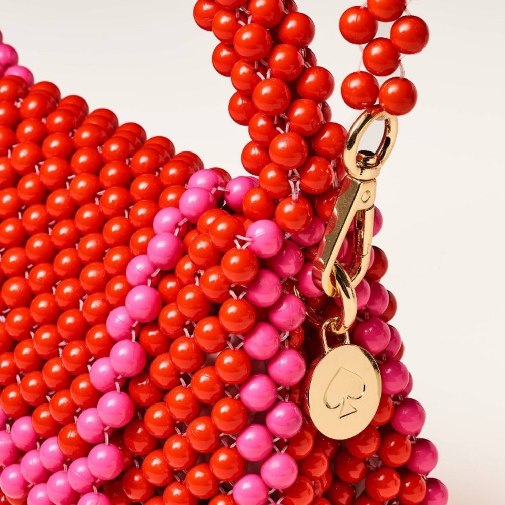 Kate Spade x Target NWT Pink and Red Colorblock Beaded Crossbody Bag - Picture 4 of 10